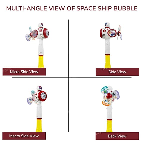 VikriDa Space Bubble Wand with Fan Automatic Powerful Bubble Blower for Kids | for Indoor, Outdoor, Birthday, Wedding, Party, Park Garden Backyard Play (Bubble Solution Included)