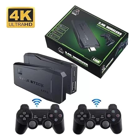 VikriDA 16 Bit HDMI Wireless Retro Handheld Game Console, 2.4Ghz Wireless Game Controllers, Dual-Player Gaming for kids