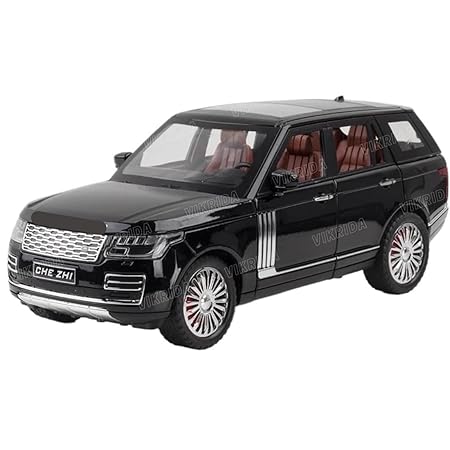 VikriDA 1:24 Scale Diecast Model Car - Range Rover with Sound and Light - Pullback Vehicle Toy Collection for Kids, Black