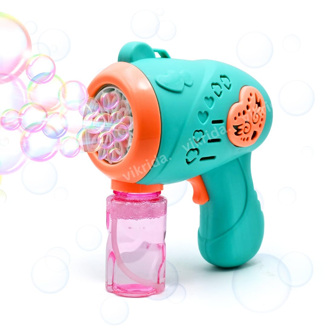 VikriDA Bubble Machine for Kids - Automatic Bubble Gun, Leak-Proof Design with 1 Bubble Solution