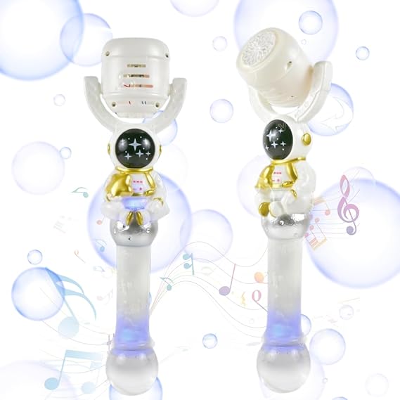 VikriDA Astronaut Bubble Stick with LED Lights - Includes 1 Bottle of Bubble Solution - Ideal for Indoor, Outdoor and Birthday Party Celebrations