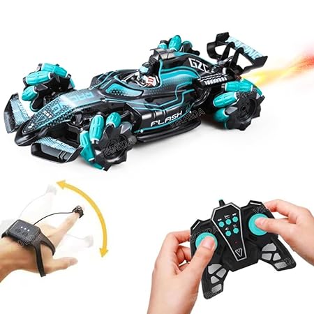 VikriDA Hand Sensor 1:14 Stunt RC Smoke Car with LED Lights | 2.4Ghz 360° Rotation Fast Stunt Toy Car fir kids