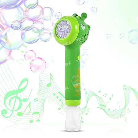 VikriDA Giraffe Bubble Machine Gun, Bubbles Wands Maker for Toddlers with Bubble Solution 4 AA Battery Party Favors - Green