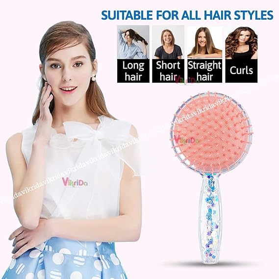 Vikrida 2 in 1 Combo Set of Cosmetic Real Makeup Palette with Unicorn Hair Brush for Kids | Pretend Play Toy Washable Non Toxic Deluxe Make up Set for Kids - Pink Color