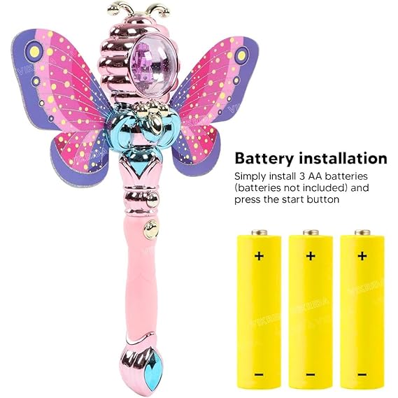 VikriDA Electric Light Up Magic Wand, Musical & Lightening Magic Wand Toy for Kids (Light Music Wing Wand)