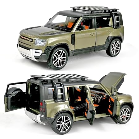 VikriDA Big Size 1:24 Scale Diecast Model Car - Land Rover Defender 110 - Pullback Vehicle Toy Collection for Kids, Grey