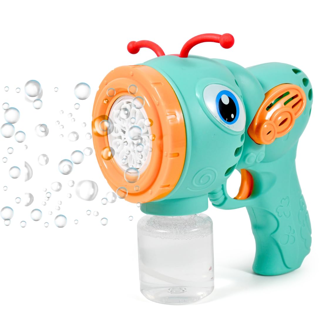 VikriDA Bubble Gun Machine for Kids Toddlers | 5000+ Bubbles Per Minute | Leak-Proof, Automatic Space Bubble Blower with Led Light - Green Honey Bee