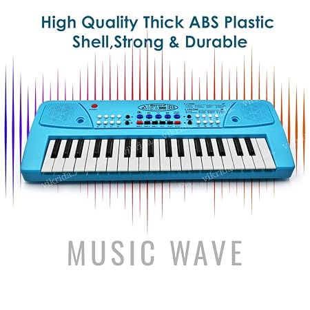 Vikrida Kids Keyboard Piano, 37 Keys Piano Keyboard for Kids Musical Instrument Gift Toys for Over 3 Year Old Children (Sky Blue)
