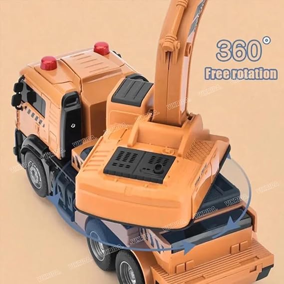 VikriDA Remote Control truck, RC Car for Kids,Excavator Robot,Digger Toys with Sound and Lights,Gift Toy for above 6 years
