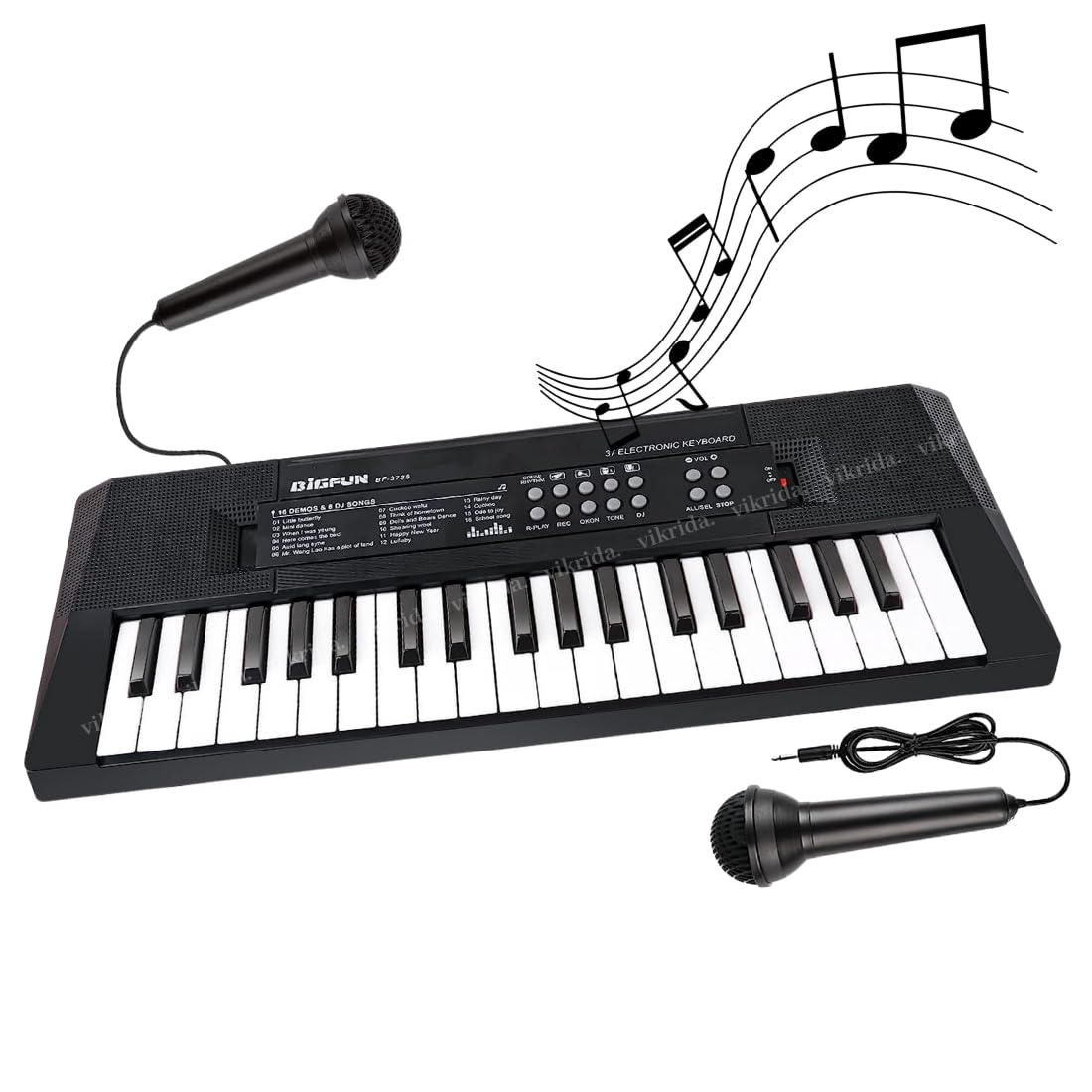 Vikrida Kids Keyboard Piano, 37 Keys Piano Keyboard for Kids Musical Instrument Gift Toys for Over 3 Year Old Children with Mic
