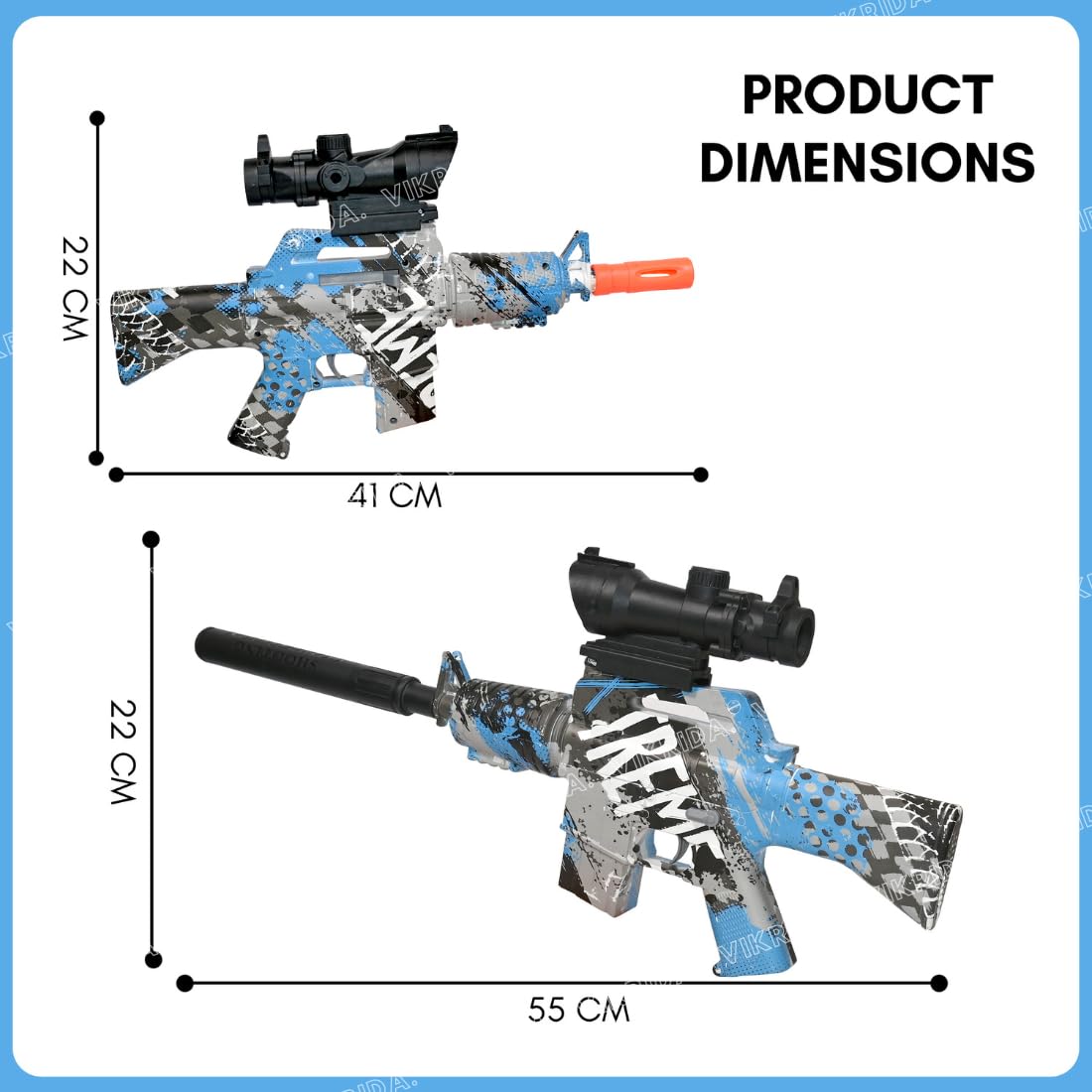 VikriDA Dual Mode (Automatic/Manual) Gel Ball Blaster Gun & Foam Blaster for Outdoor Activities Shooting Time Including Gel Ball for Adult Original Airsoft Gun Automatic - Gel blaster M16A2