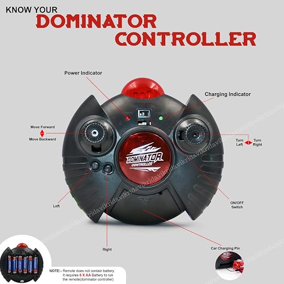 VikriDA Plastic Anti Gravity Wall Climbing Car with Remote Control - Multicolor