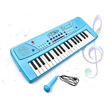 Vikrida Kids Keyboard Piano, 37 Keys Piano Keyboard for Kids Musical Instrument Gift Toys for Over 3 Year Old Children (Sky Blue)