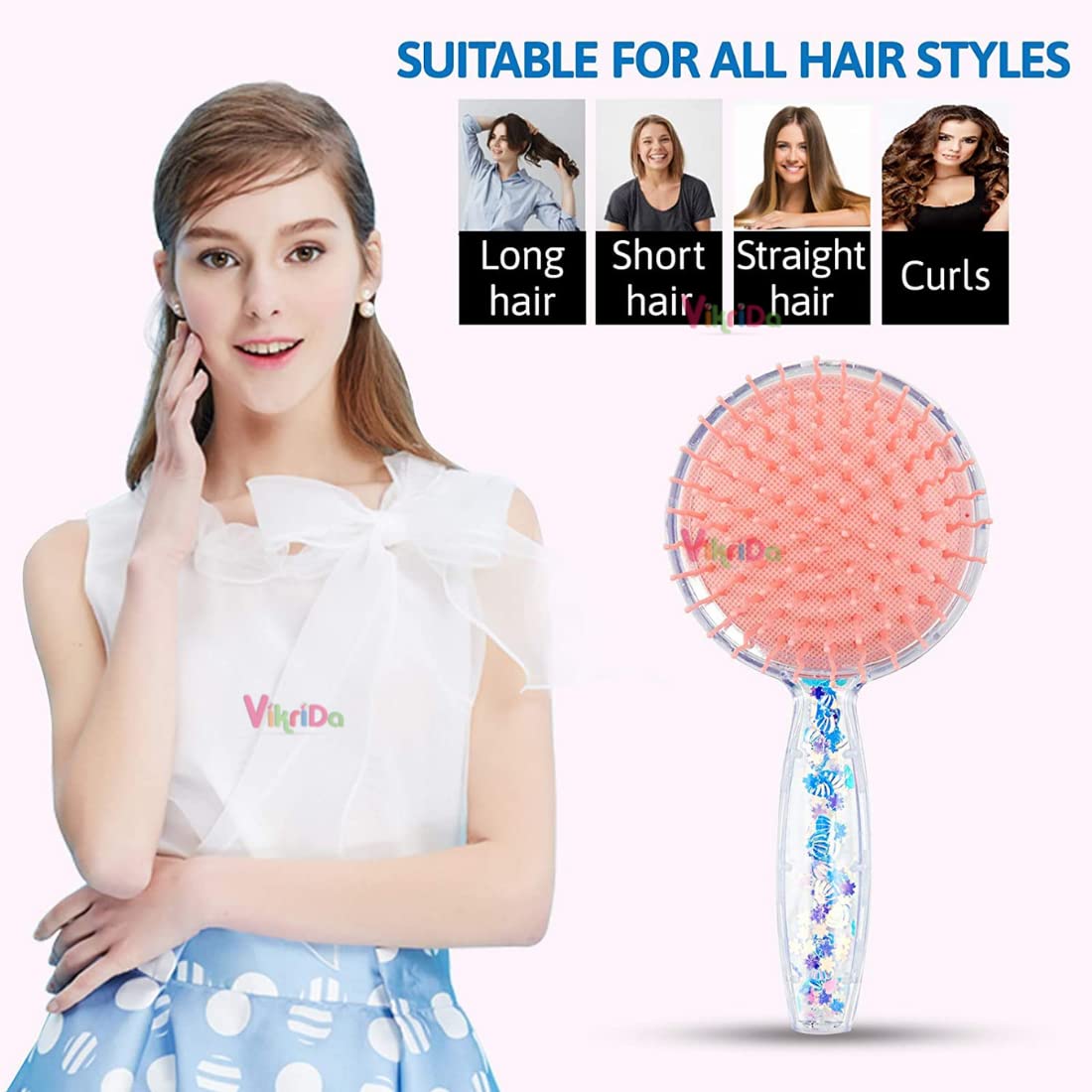 Vikrida Hair Comb for Girls Kids Brush Wet Detangler Brush