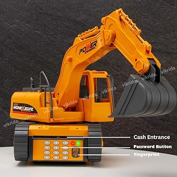 VikriDA Piggy Bank For Boys Girls, Excavator Truck Coin Bank Money Saving Box With Password,