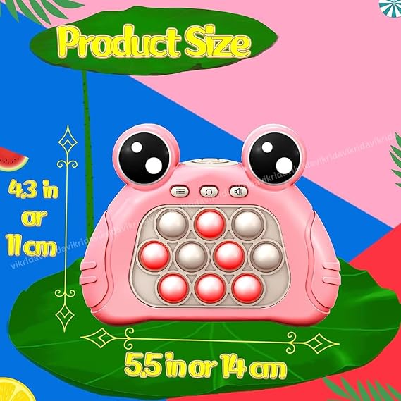 VikriDA Push Puzzle Game Machine, Electronic Pop Light Up Toys for Toddler Kid, Sensory Fidget Toys for Kids - Pink