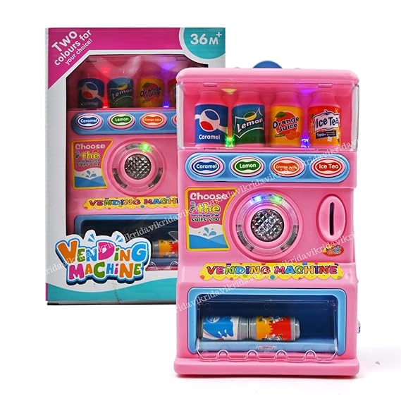VikriDA Plastic Fully Functional Talking Vending Machine Toy For Kids, Pink