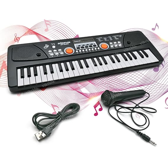 VikriDA Digital Keys Piano Keyboard Electronic Organ Multi-Function Portable with Microphone for Beginner & Professional - 49 Keys