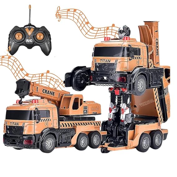 VikriDA Remote Control truck, RC Car for Kids,Excavator Robot,Digger Toys with Sound and Lights,Gift Toy for above 6 years