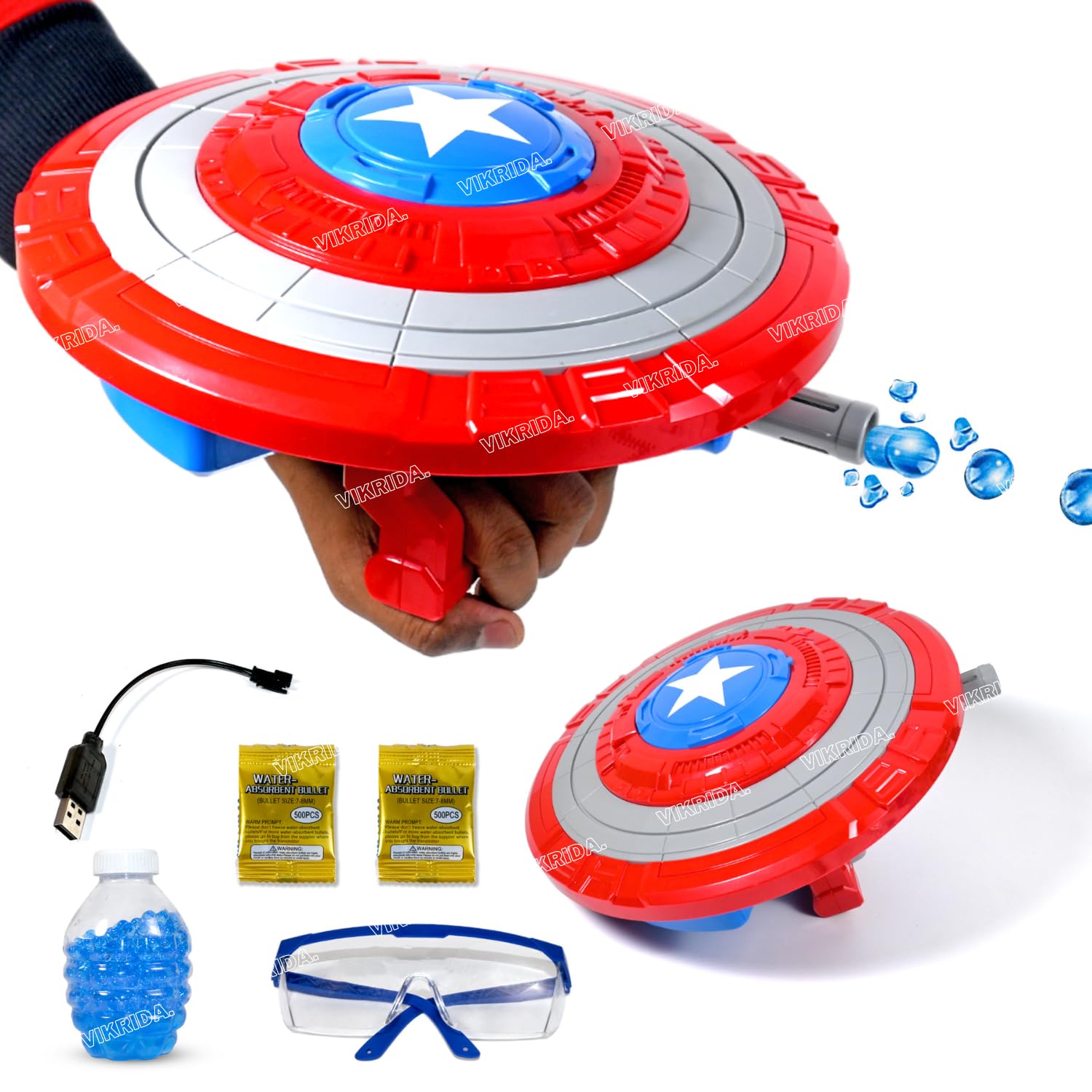 VikriDA Round Gel Ball Blaster Shield Toy, Original Airsoft Gun Automatic for Outdoor