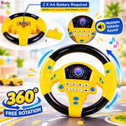 VikriDa Yellow Musical Pretend Driving Steering Wheel