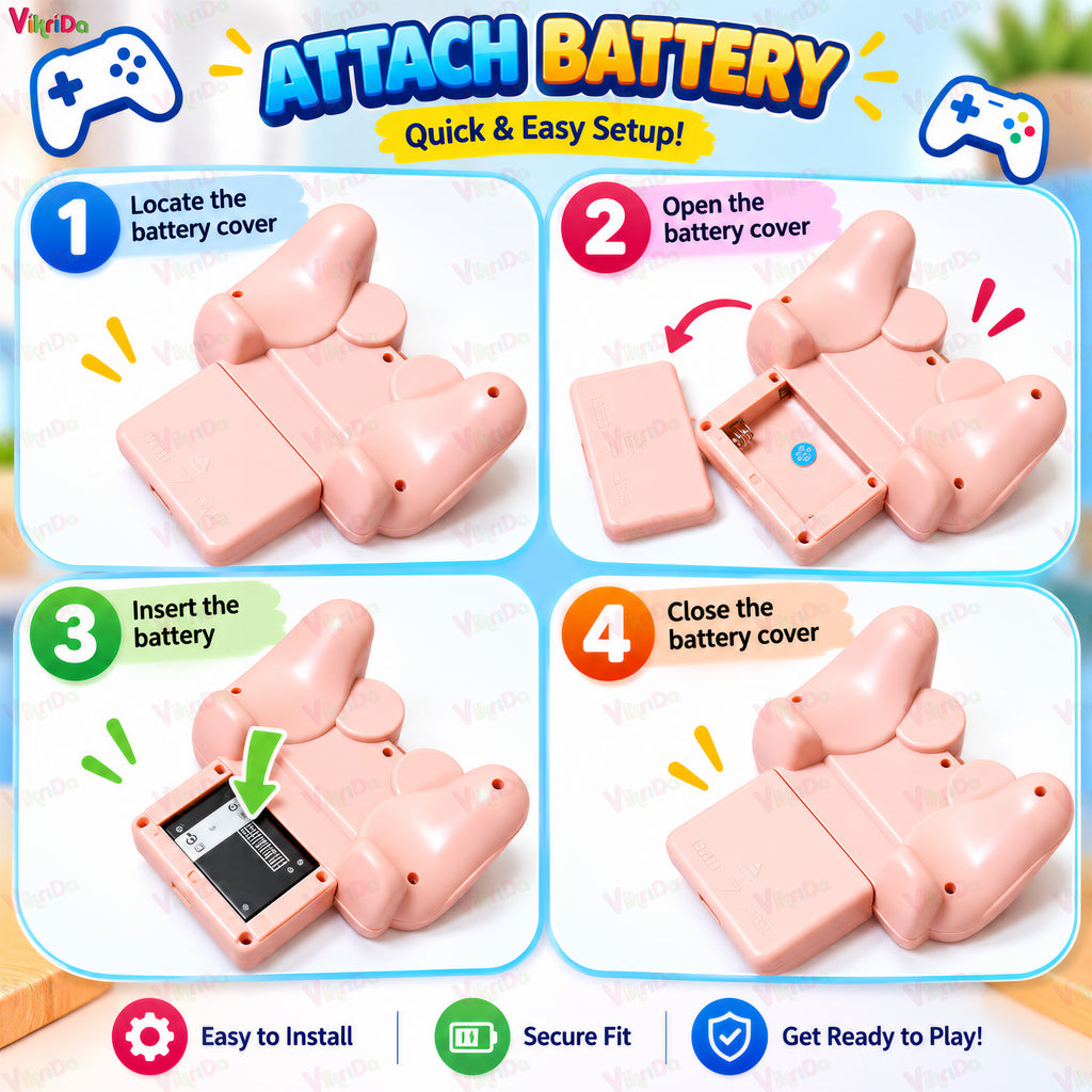 VikriDA S10 Pink Retro Gaming Console