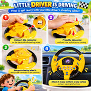 VikriDa Yellow Musical Pretend Driving Steering Wheel