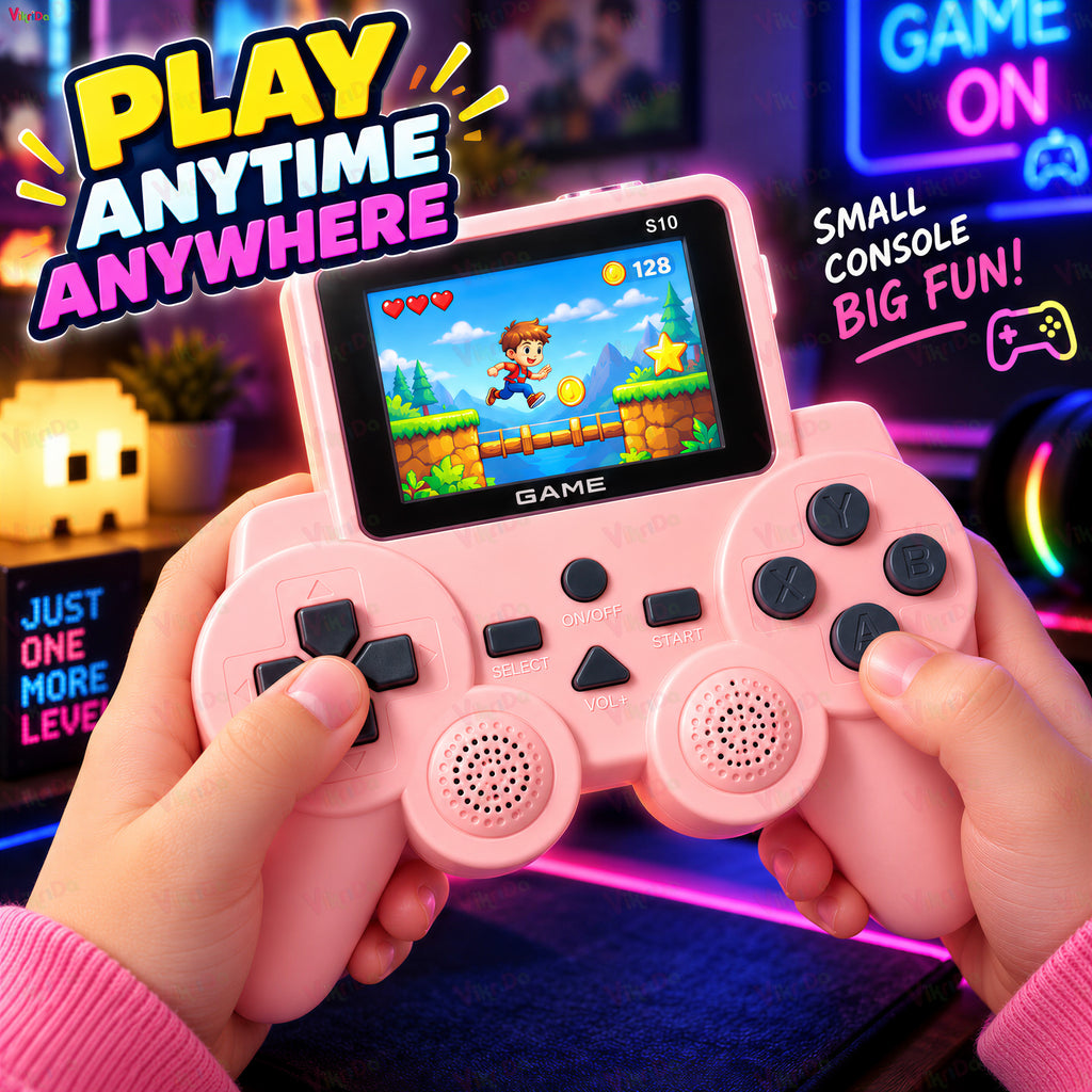 VikriDA S10 Pink Retro Gaming Console