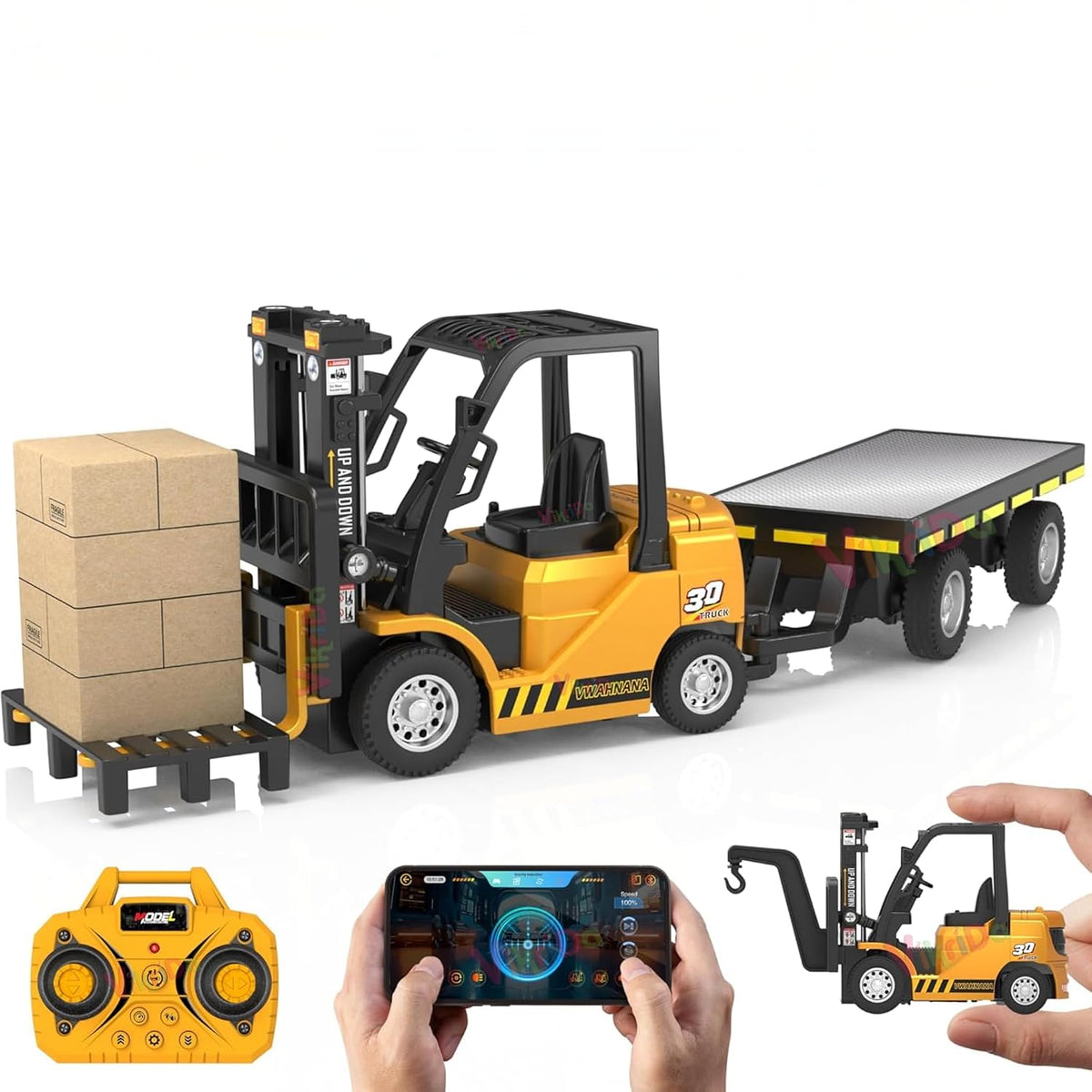 VikriDa RC Mini Forklift and Tow Truck for Kids