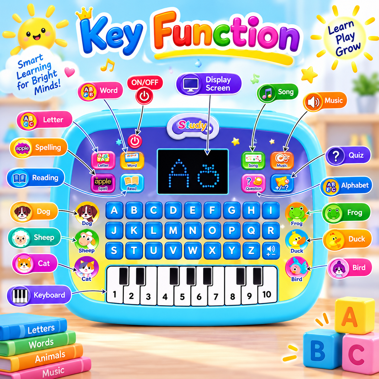 Vikrida Kids Educational Learning Laptop Toy