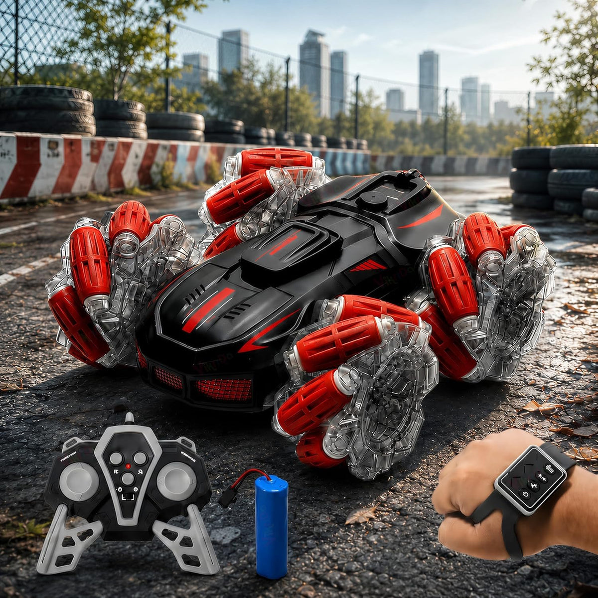 VikriDa Watch-Controlled LED Extreme Stunt Car for Kids