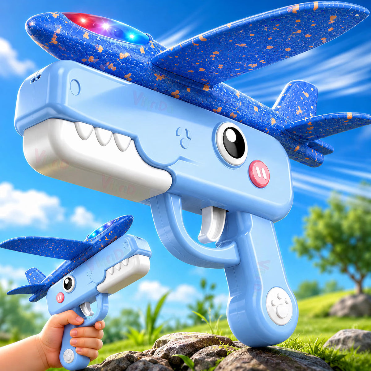 VikriDa Dinosaur Foam Airplane Launcher Toy
