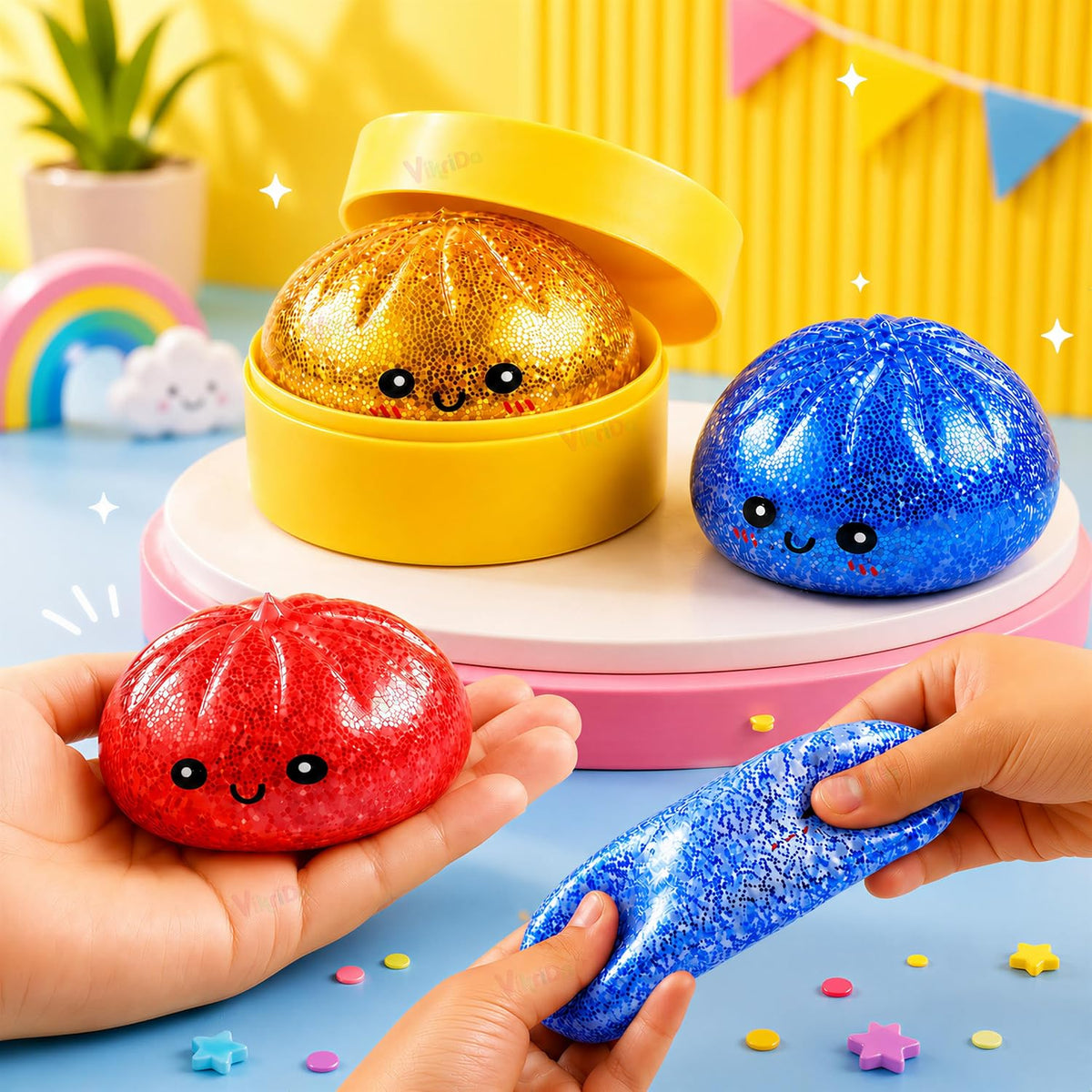 Vikrida Cute Dumpling Squishy Fidget Toy