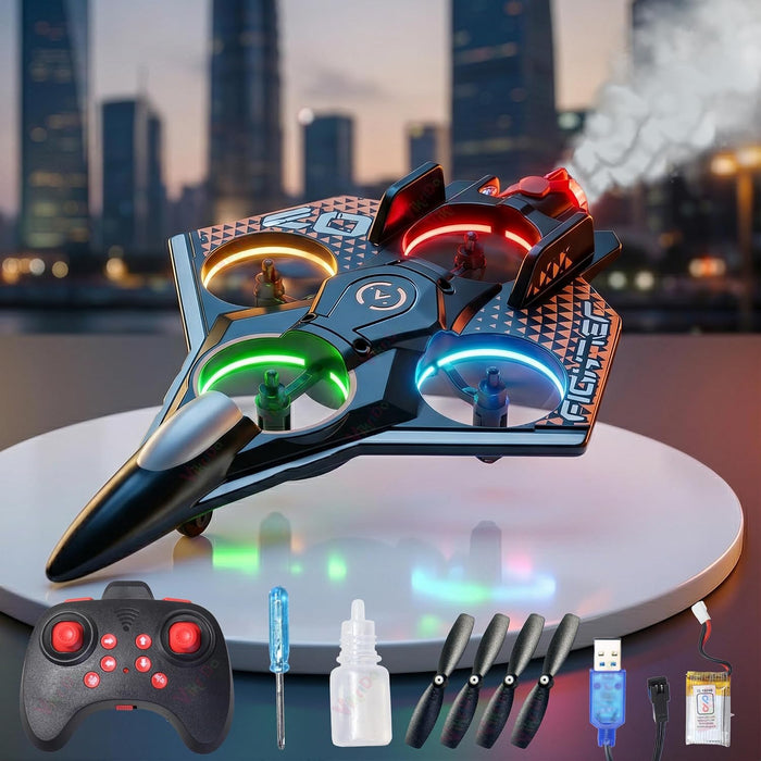 VikriDa Smoke Effect RC Airplane Drone for Kids