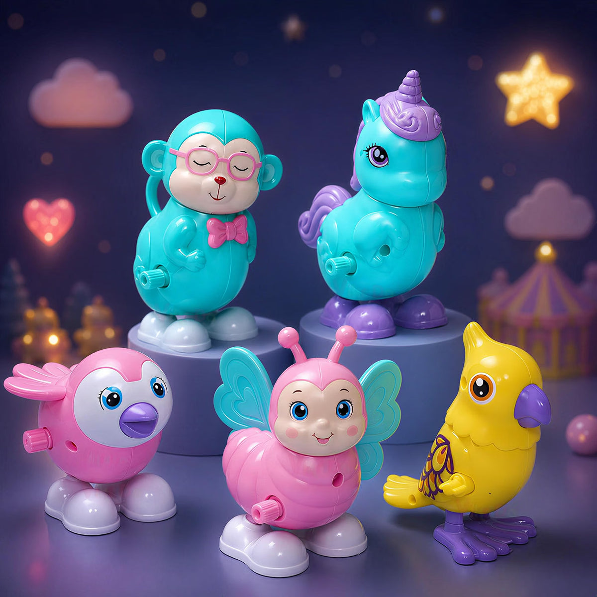 VikriDa 3 Pcs Wind-Up Animal Toys
