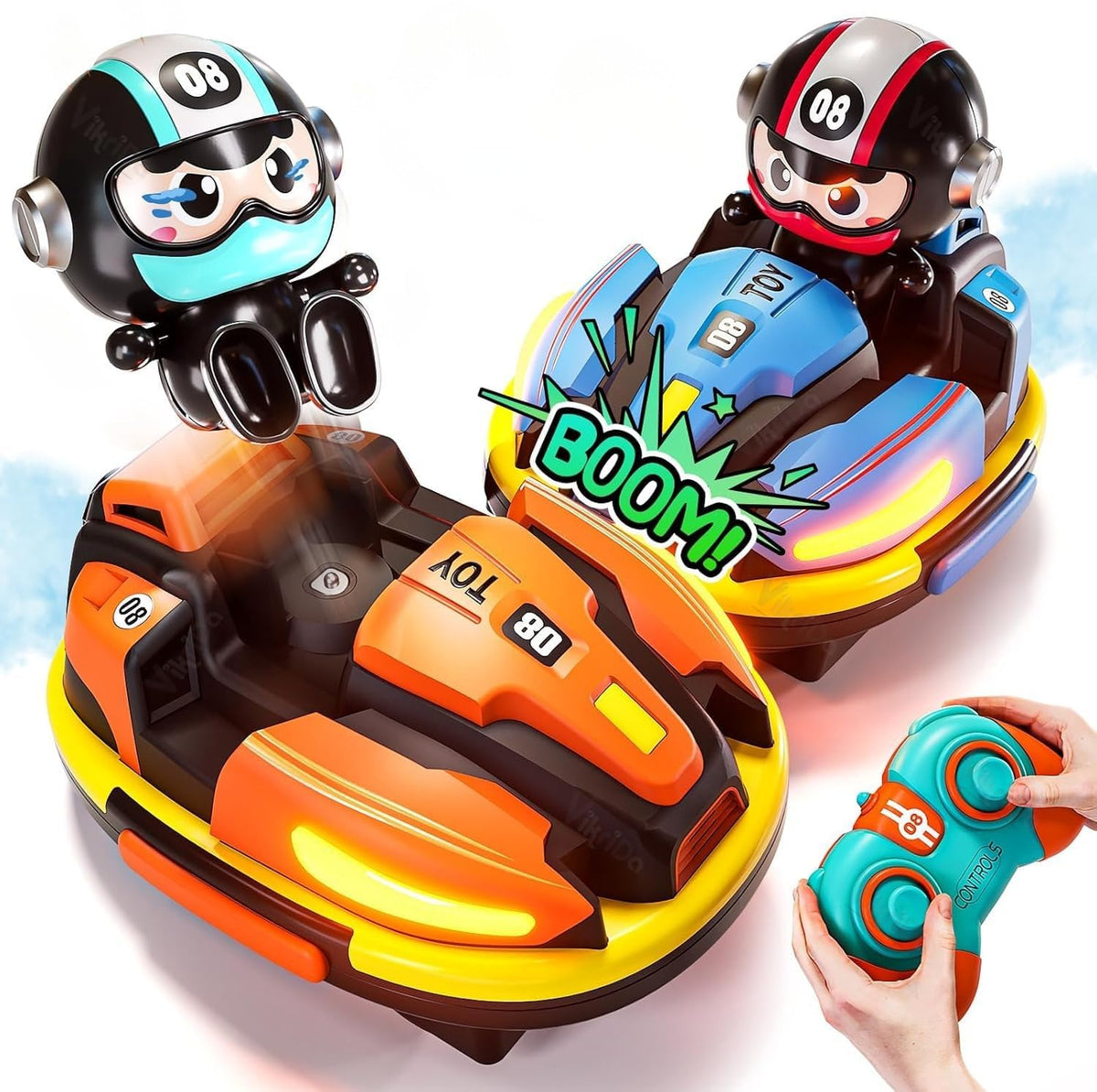VikriDa Smoke Effect Bumper Car – Bump and Go Toy Car for Kids