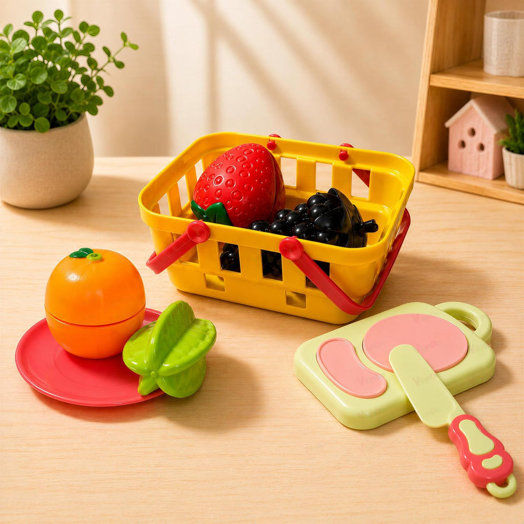 VikriDa Wooden Fruit Cutting Playset for Kids