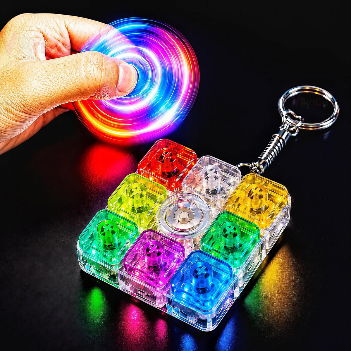 VikriDa LED Keyboard Fidget Keychain Toy