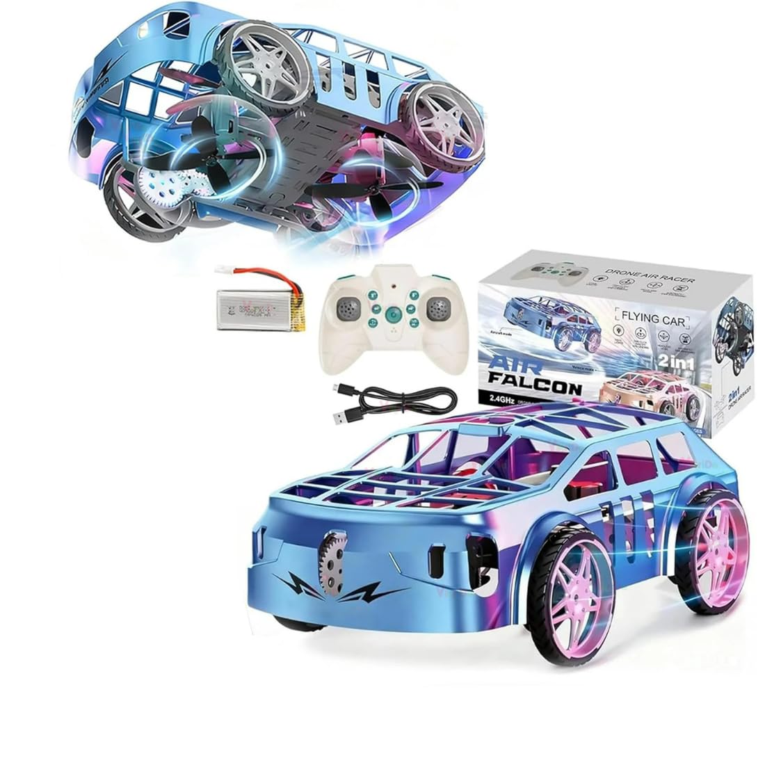 VikriDa RC Flying Falcon Stunt Car – Remote Control Stunt Car for Kids