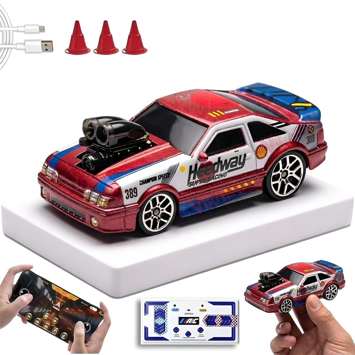 VikriDa 1:64 Scale RC Mini Drift Car for Kids