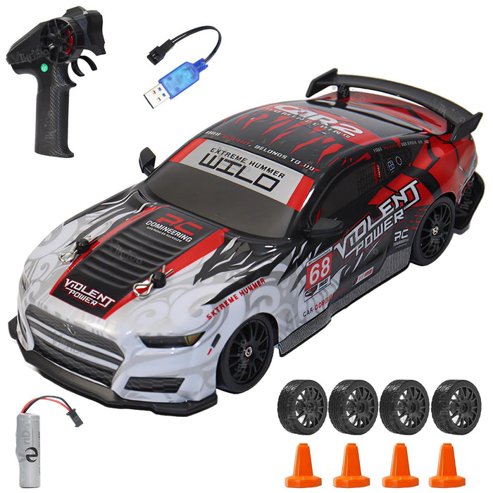 VikriDa RC Grey Red Black Wild Drift Car for Kids