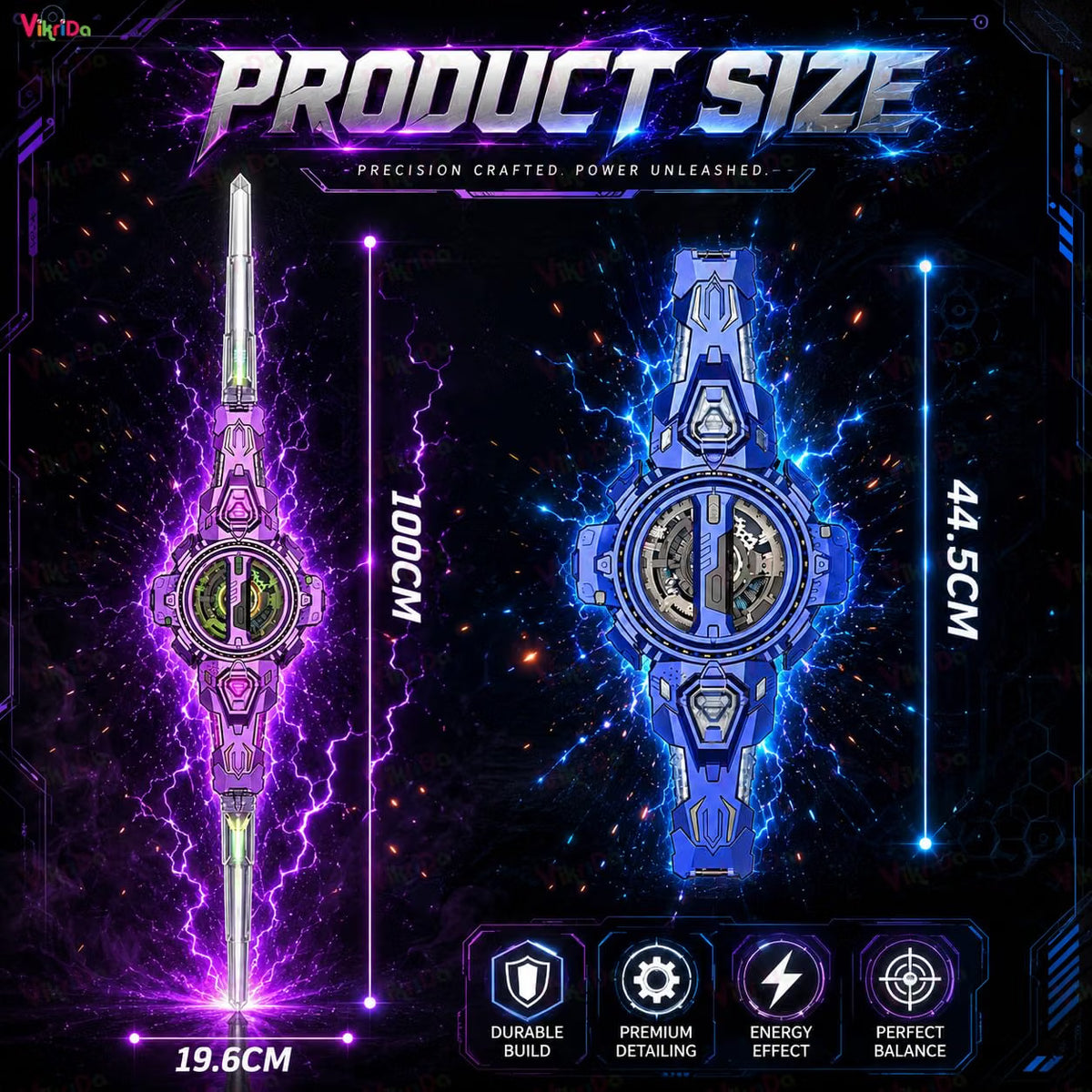 VikriDa Retractable Double Blade LED Sword