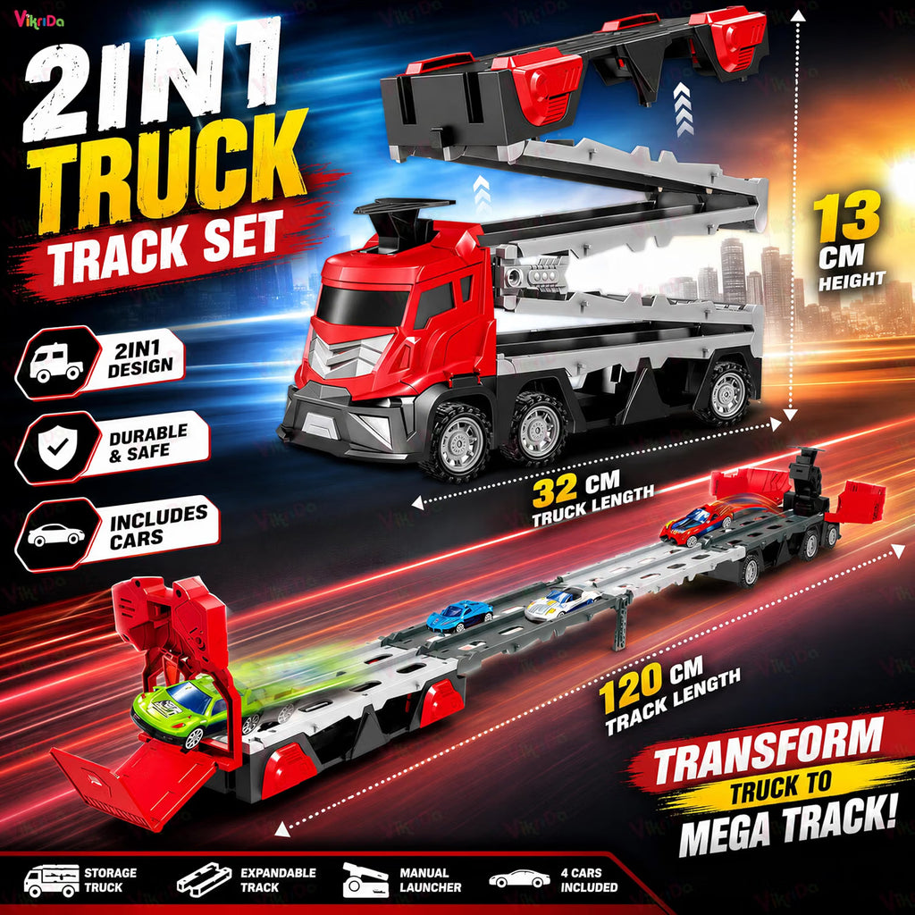 VikriDa Big Hauler Fire Truck Race Set