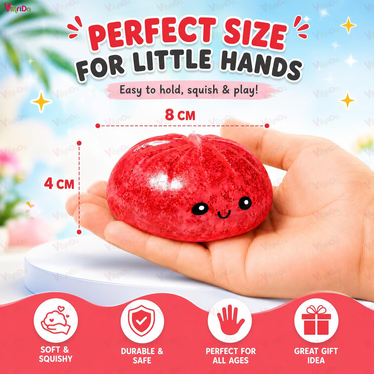 Vikrida Cute Dumpling Squishy Fidget Toy