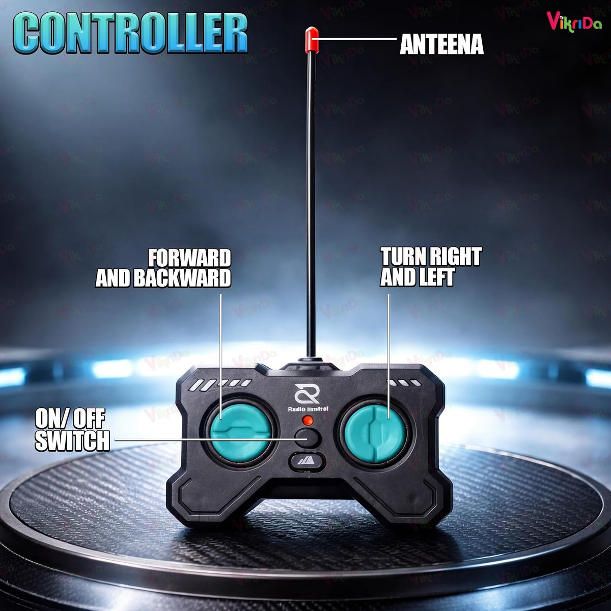 VikriDa High-Speed RC Rail Car – Remote Control Truck Toy for Kids