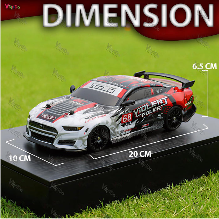 VikriDa RC Grey Red Black Wild Drift Car for Kids