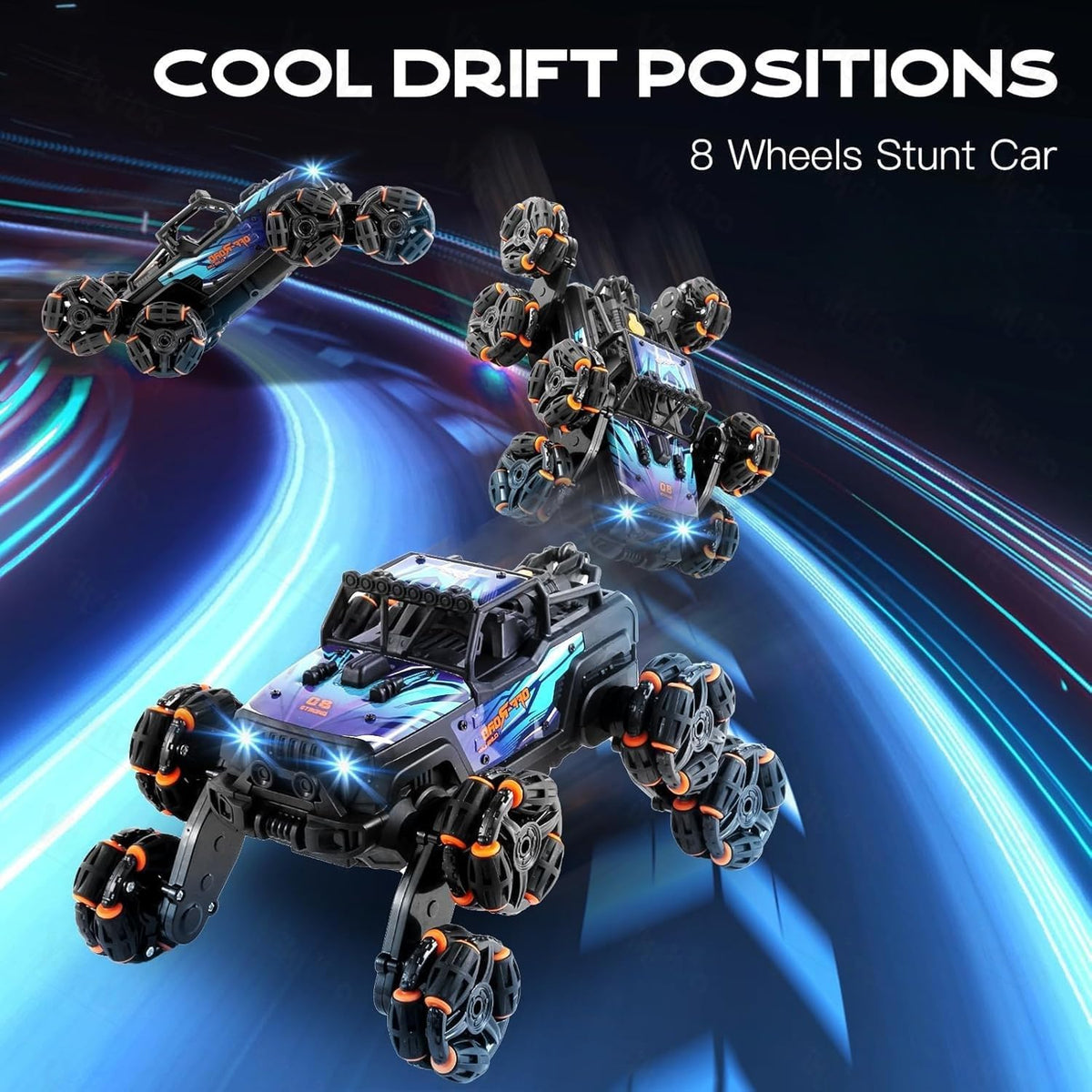 VikriDa Eight-Wheel Tattoo Off-Road RC Car for Kids