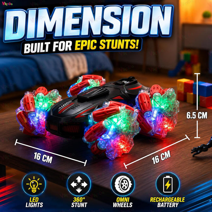VikriDa Watch-Controlled LED Extreme Stunt Car for Kids
