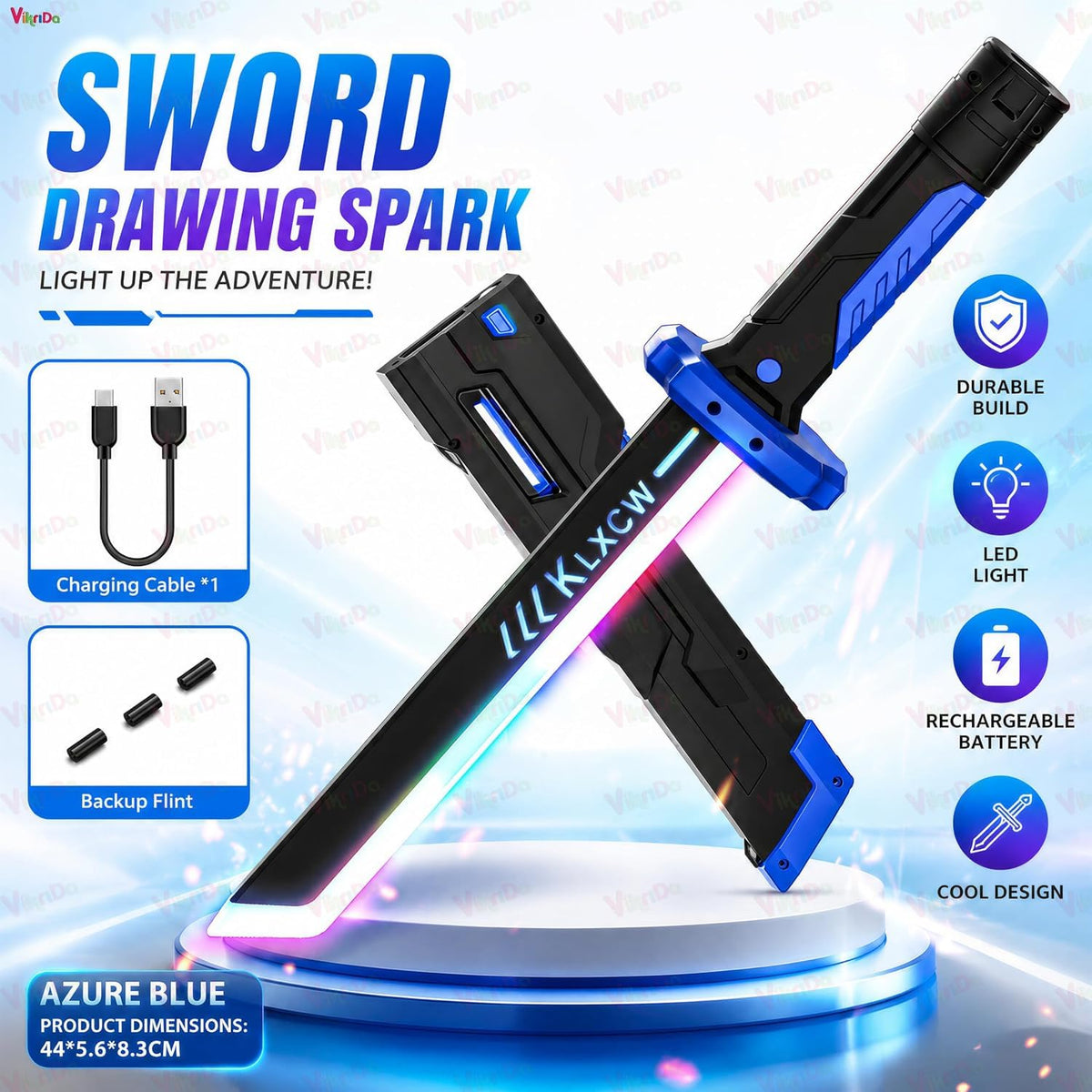 VikriDA Medium RGB Glowing Smoke Sword