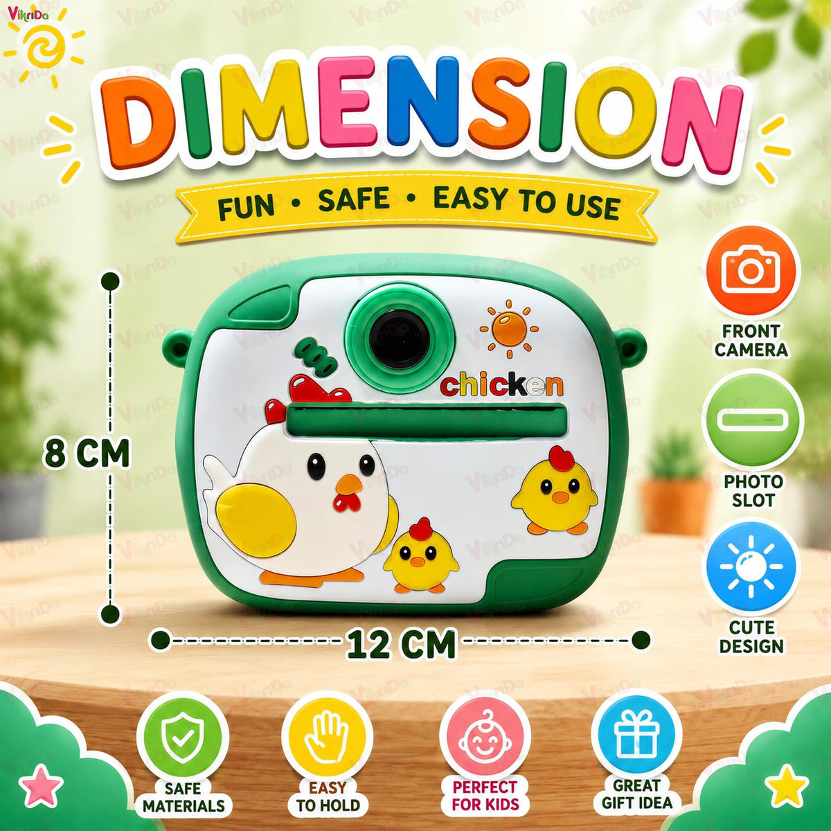 VikriDA Kids Instant Print Camera